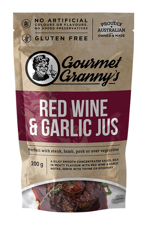 Gourmet Granny's Red Wine & Garlic Jus Sauce 200g