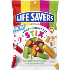 Lifesavers Mixed Sherbert Fizz Stix 220g