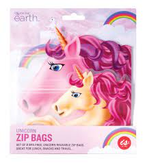 Reusable Zip Bag (set of 8) -Unicorns