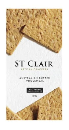 St Clair Artisan Crackers Butter Wholemeal 100g