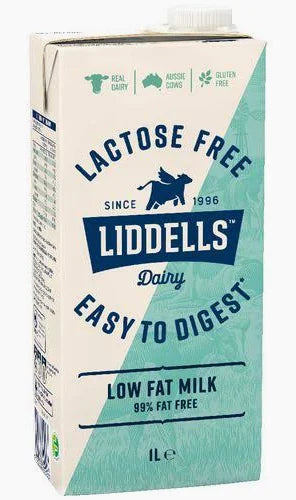 Liddells Lactose Free Low Fat Milk 1L BOX OF 12 ONLY