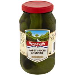 Spring Gully Sweet Spiced Gherkins 550g