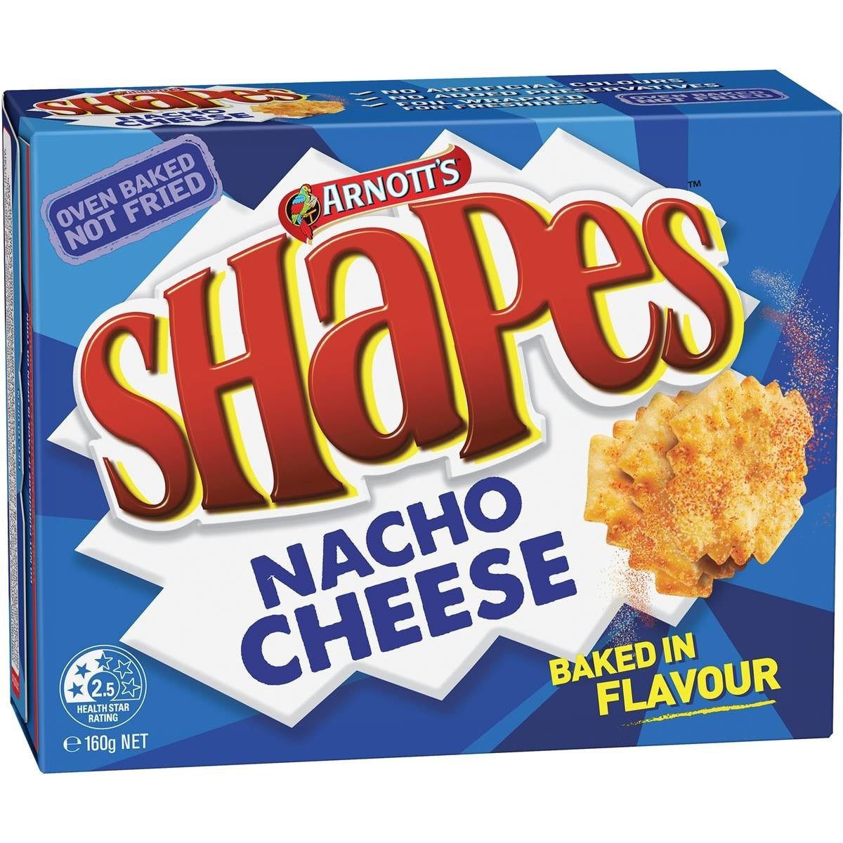 Arnott's Shapes Biscuits Nacho Cheese 160g