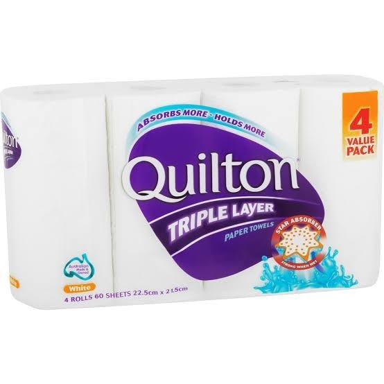 Quilton 3ply Paper Towel Roll 4pk