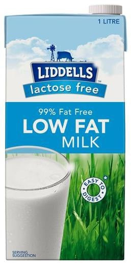 Liddells Lactose Free Low Fat UHT Milk 1L