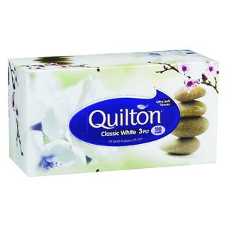 Quilton 3 ply 110s White Facial Tissues