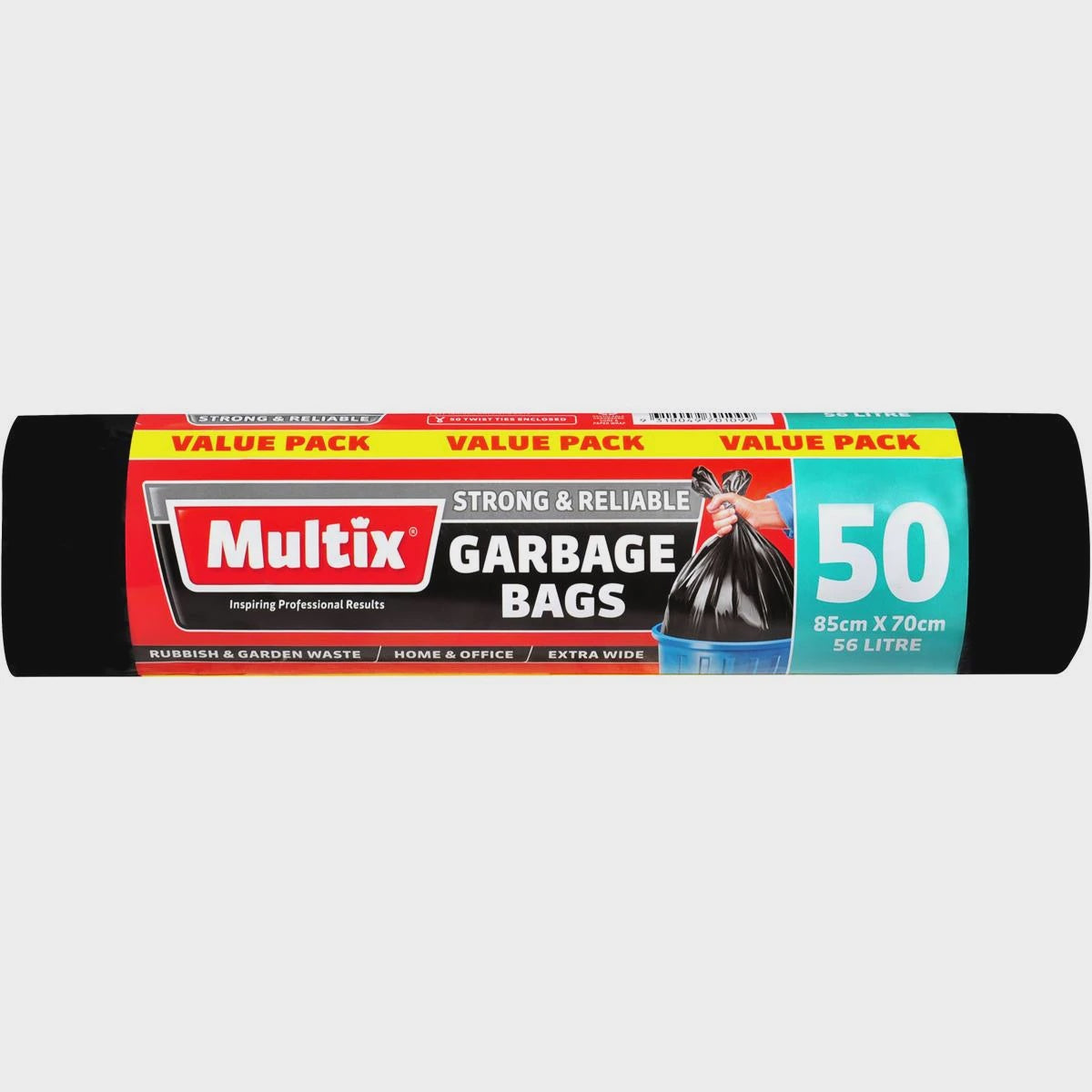 Multix Garbage Bags Extra Wide 56L Roll 50pk