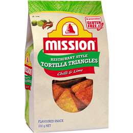 Mission Tortilla Triangles Chilli & Lime 230g
