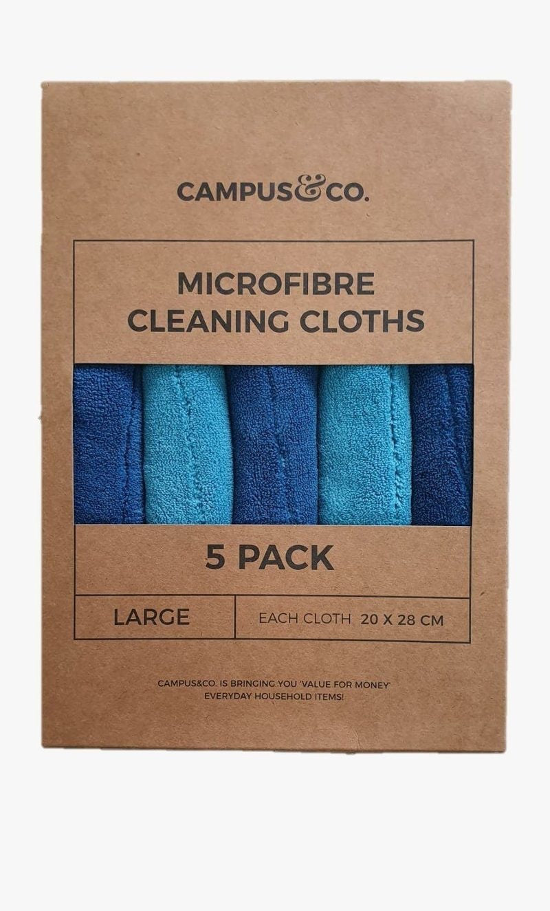 Campus&Co. Double Layer Aqua Microfibre Cleaning Cloth 5pk
