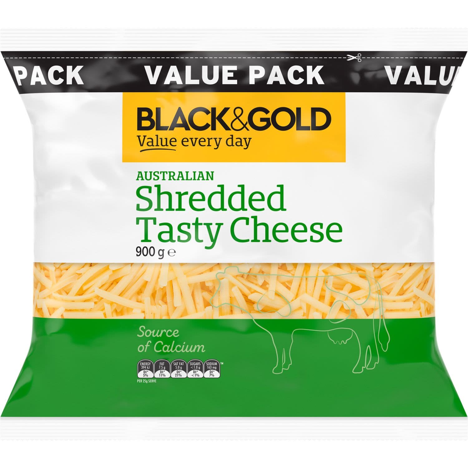 Black & Gold Shredded Cheese 900g
