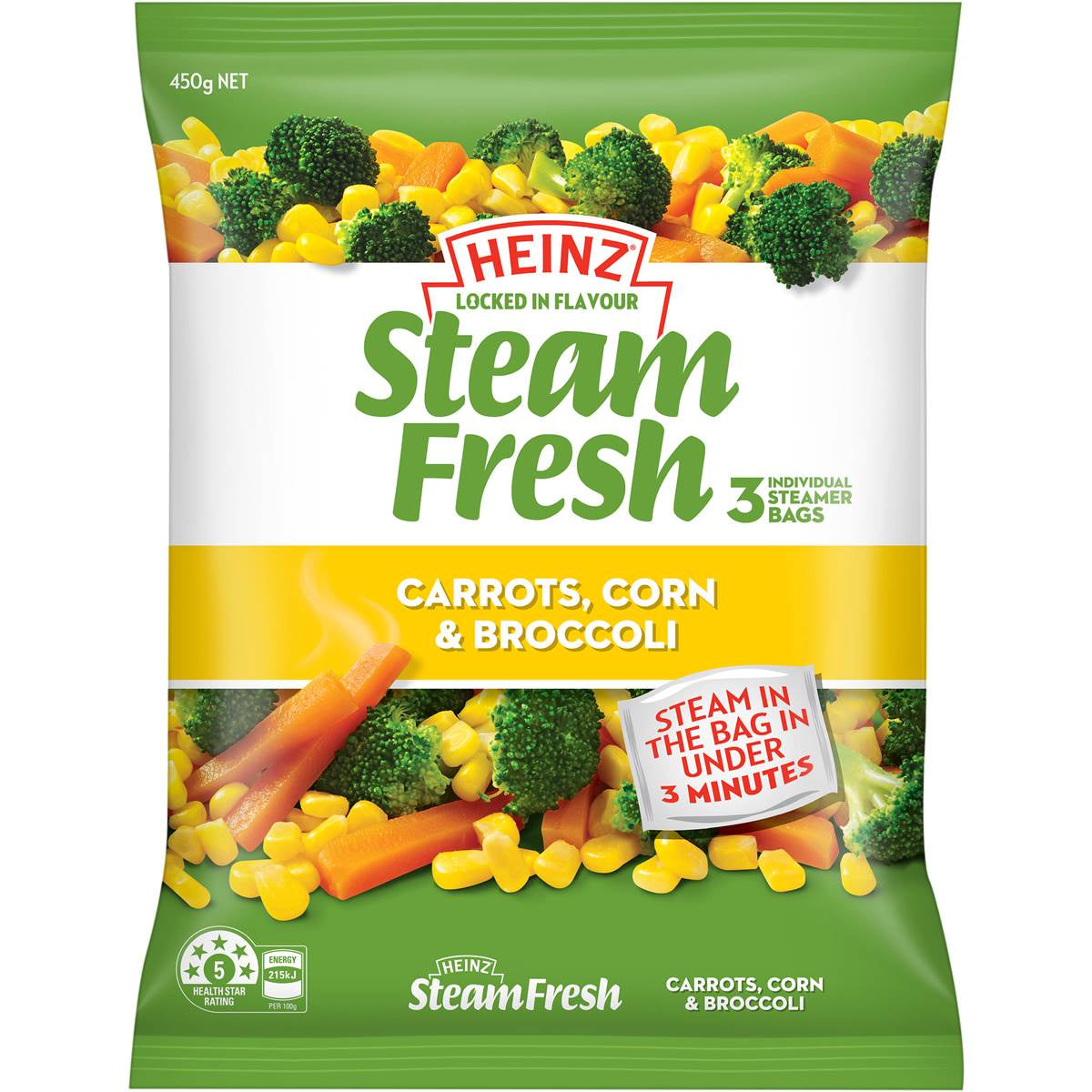 Heinz Steam Fresh Carrot/Corn/Broccoli 450g