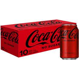 Coca Cola Coke No Sugar Cans 10x375ml