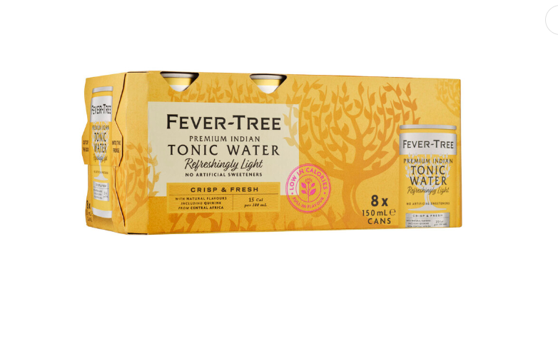 Fever-Tree Premium Mixer Light Indian Tonic Water 8x150mL | 8 pack