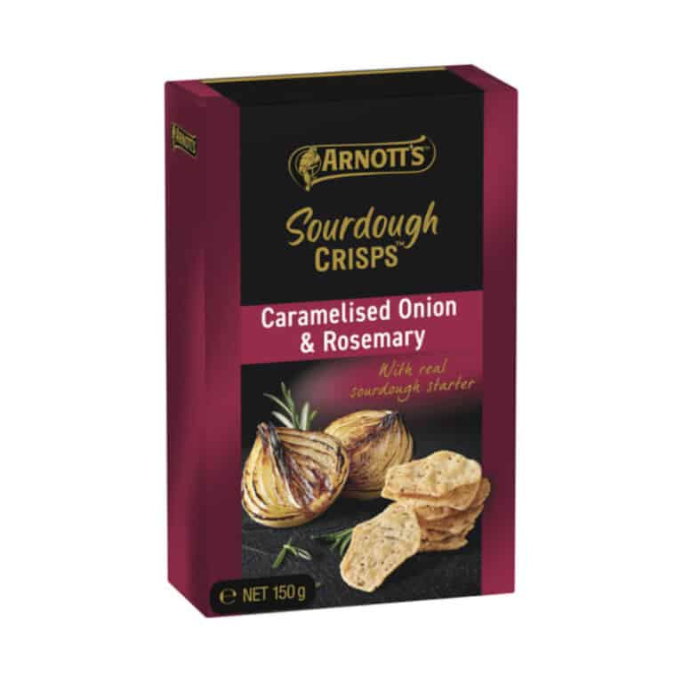 Arnott's Sourdough Crisps Caramelised Onion & Rosemary 150g