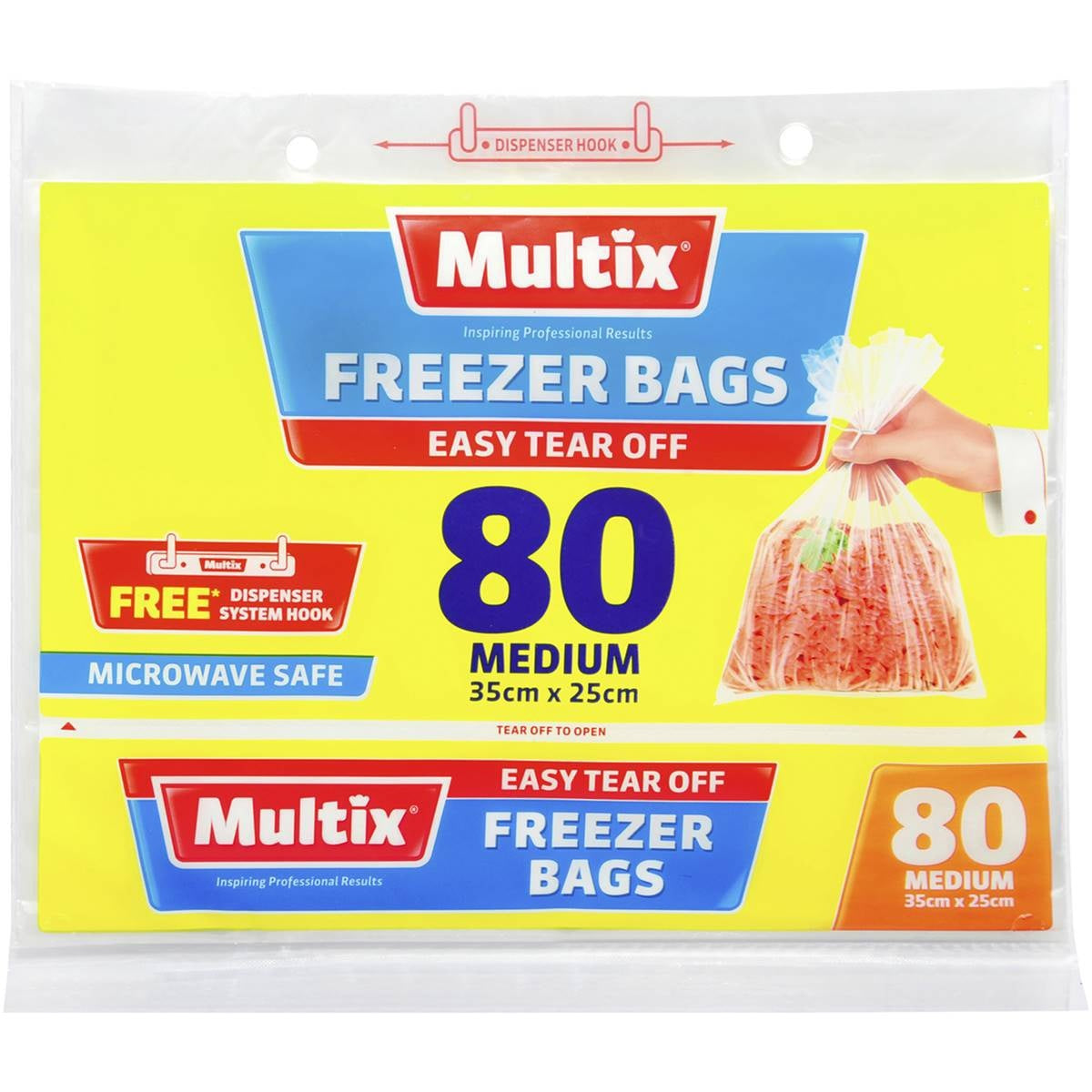 Multix Freezer Bags Tear Off Medium 80pk