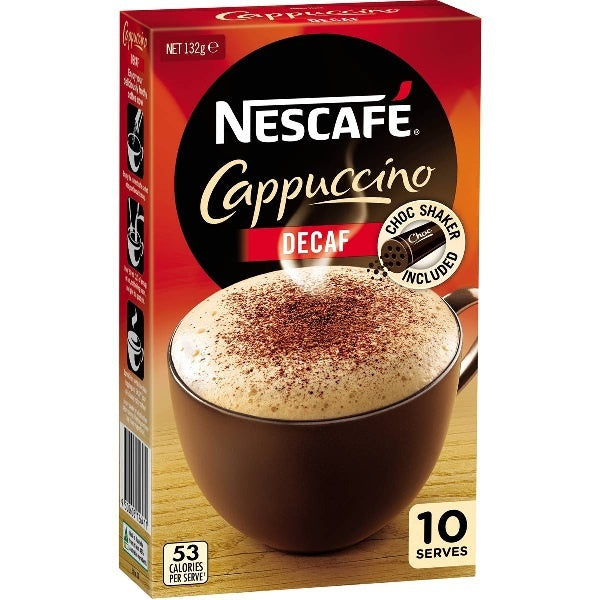 Nescafe Decaf Cappuccino Coffee Sachets 10pk