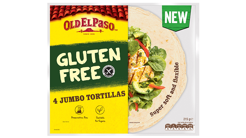 Old El Paso Gluten Free Jumbo Tortillas 215g - 4pk