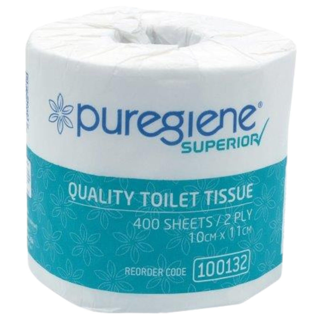 (100132) Puregiene Superior Quality Toilet Roll 2ply 400sheet 48pk