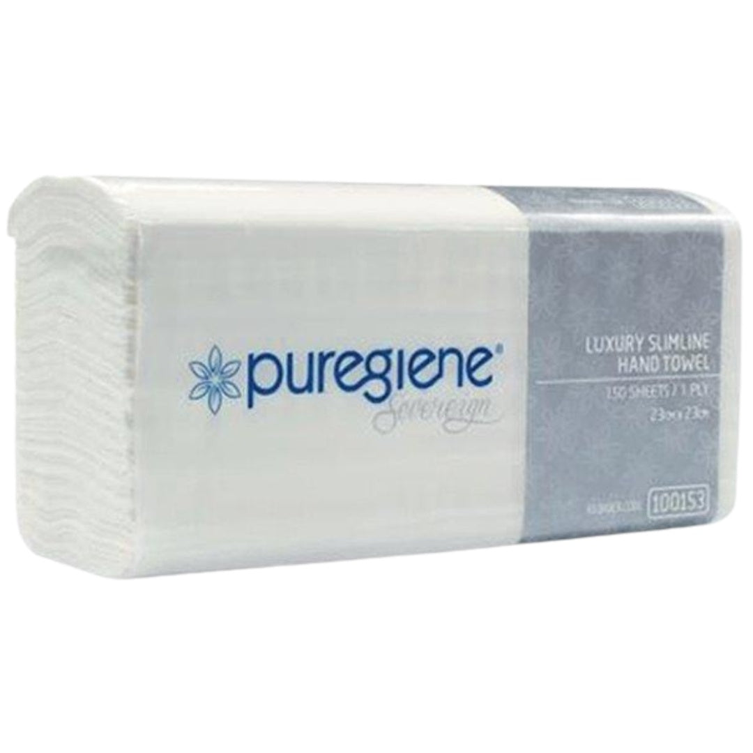 (100153) Puregiene Sovereign SlimLine Paper Towels 23cm x 23cm Bulk 3000pk