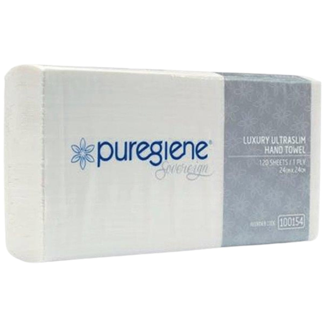 (100154) Puregiene Sovereign Ultraslim Hand Towel 24x24cm Bulk