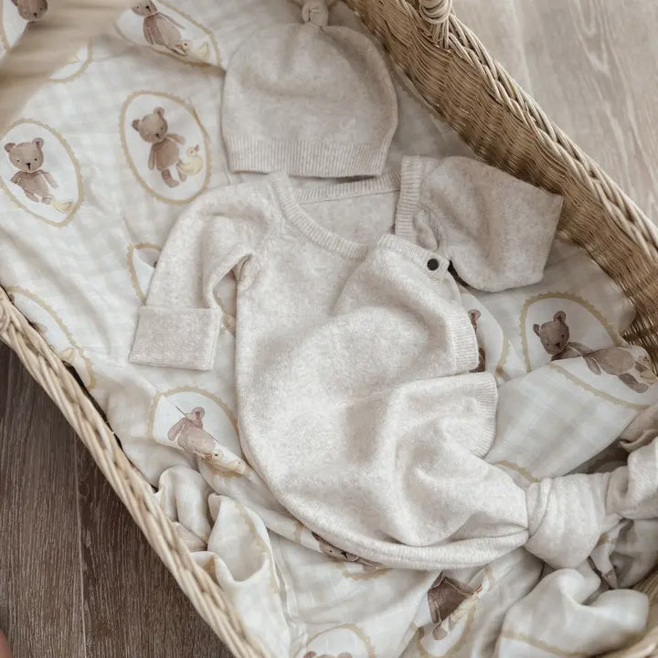 Heirloom Knitted Gown - Beige Marle