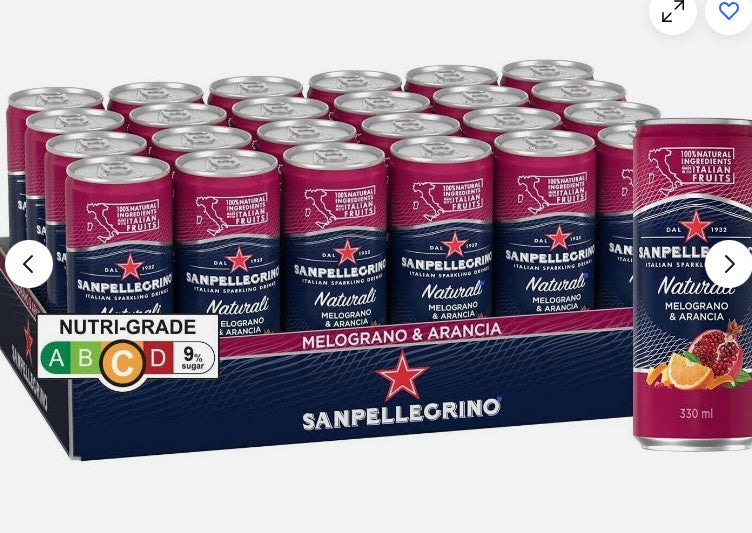 Sanpellegrino Melograno Arancia Drink Cans 12 x 330ml