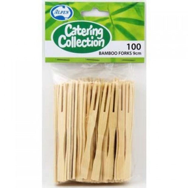 Bamboo Cocktail Forks 9cm 100pk