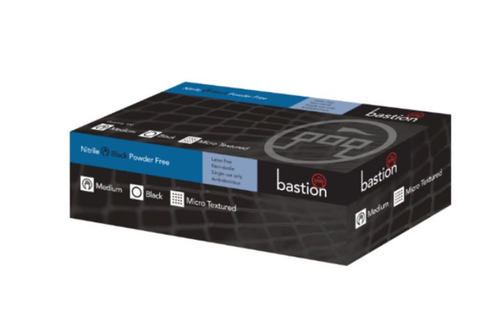 Bastion Black Medium Gloves 100pk