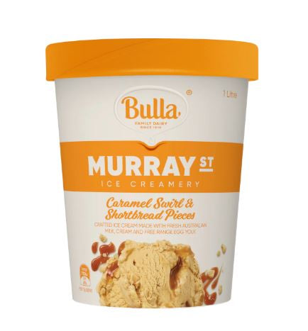 Bulla Murray St Caramel Swirl & Shortbread Ice Cream 1L