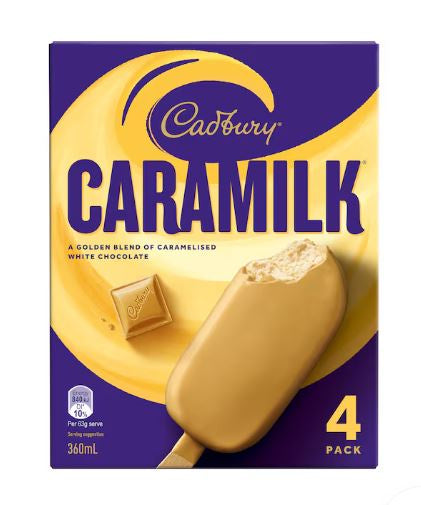 Cadbury Caramilk Ice Creams 4pk