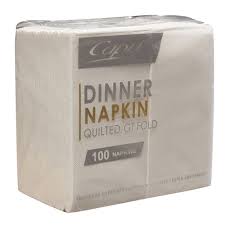 Capri Dinner Napkin White Quilted Qtr Fold 100Pk