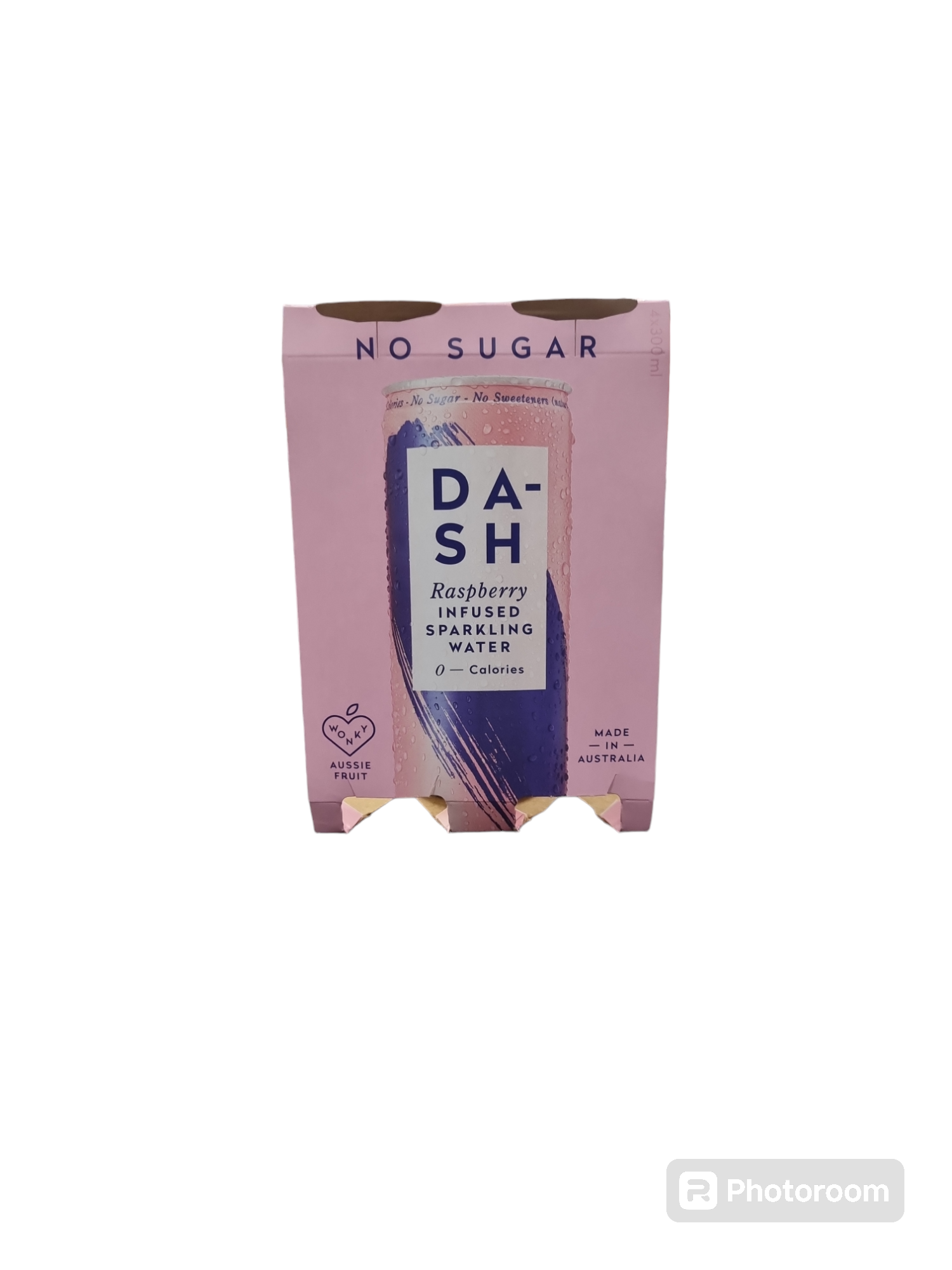 Dash Raspberry Infused Sparkling Water 4x 300ml Can Pack