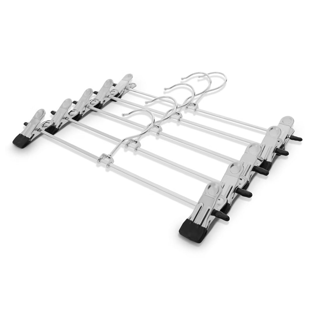 House & Home Chrome Metal Skirt Hangers 5pk