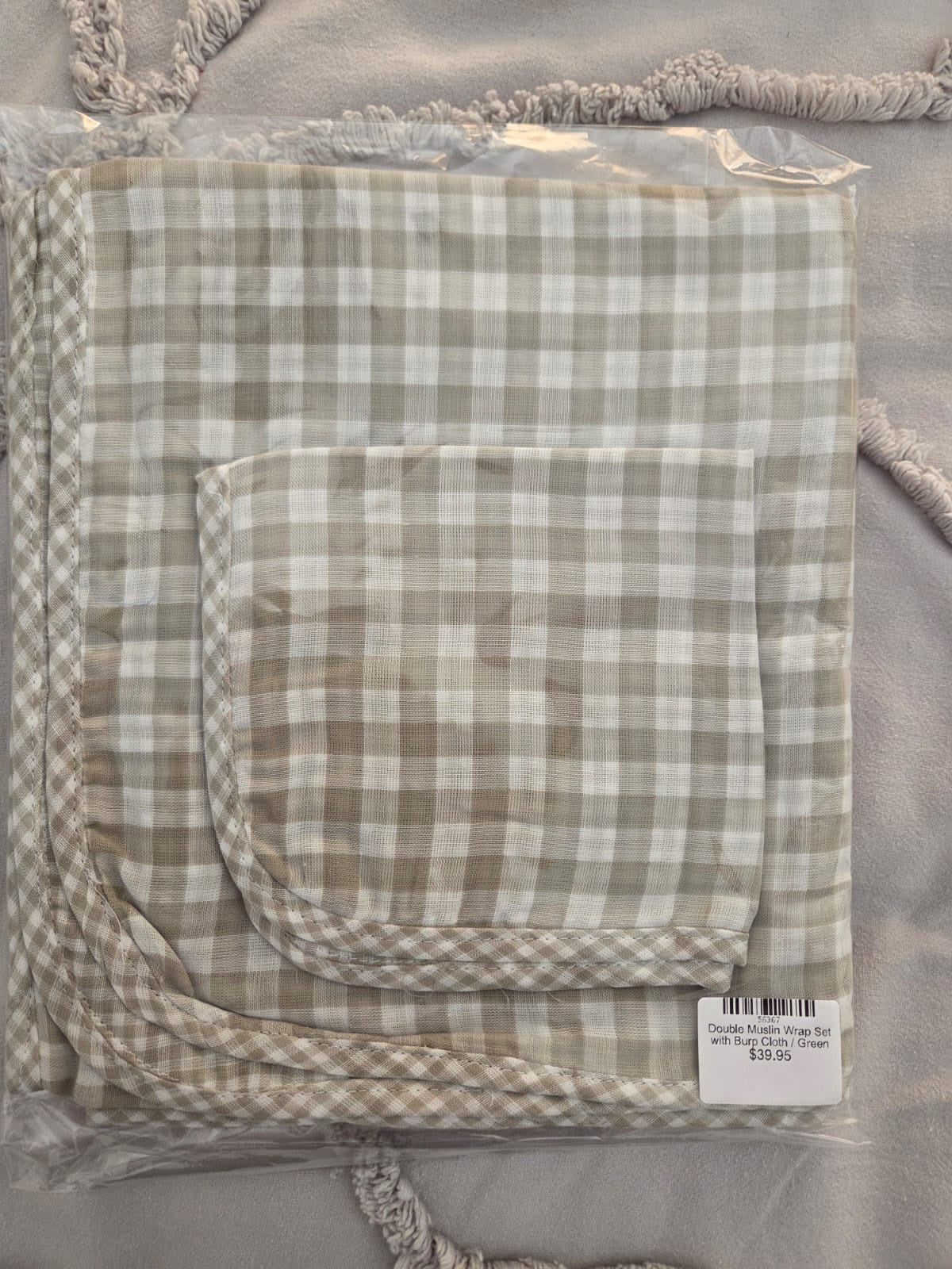 Double Muslin Wrap Set with Burp Cloth