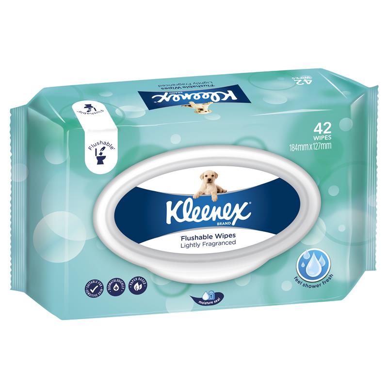 Kleenex Flushable Wipes Scented 42pk