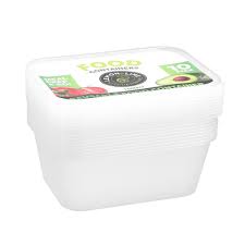 Lemon&Lime Rectangle Plastic Container & Lid 300mL 10pk