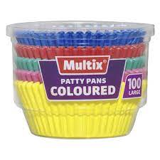 Multix Patty Pans Coloured Large 100pk