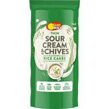 SunRice Sour Cream & Chives Thin Rice Cakes 160g