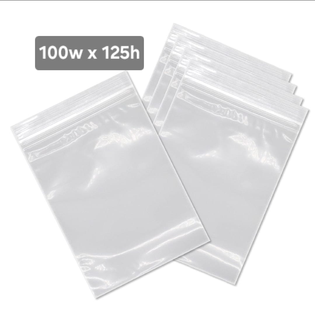Clear Zip Lock Bags 100w x 125h 100pk