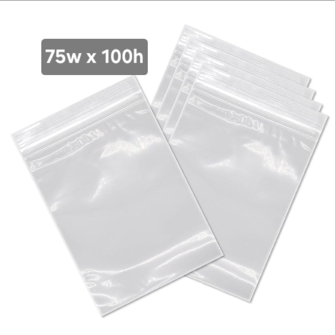 Clear Zip Lock Bags 75w x 100h 100pk