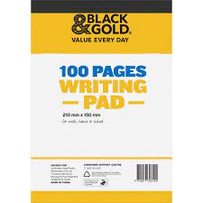 Black & Gold Writing Pad 100 Page