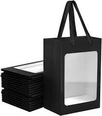 Black Gift Bag with Window