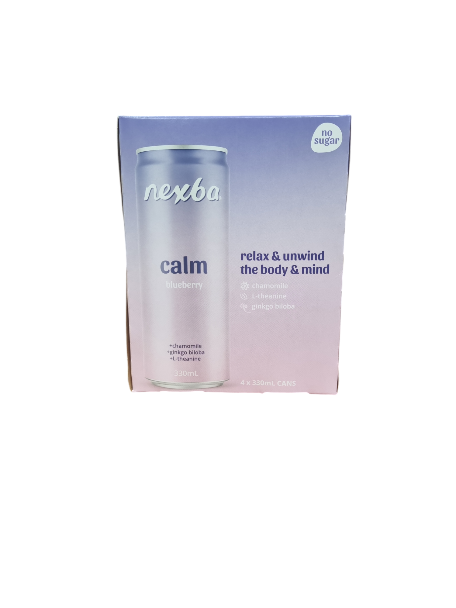 Nexba Nootropic Calm Cans 330ml x 4 Pack