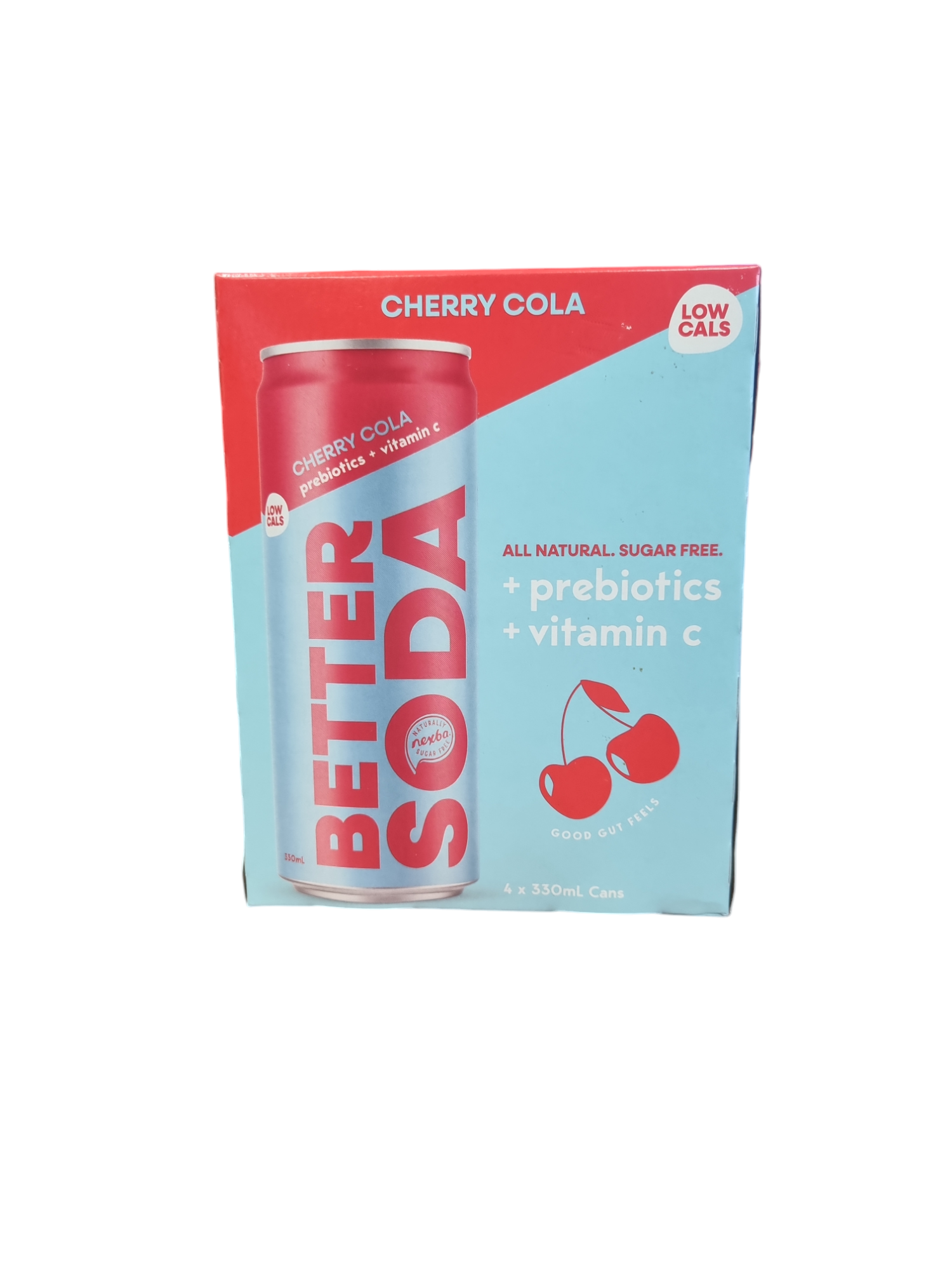 Nexba Better Soda Cherry Cola Cans 330ml x 4 Pack