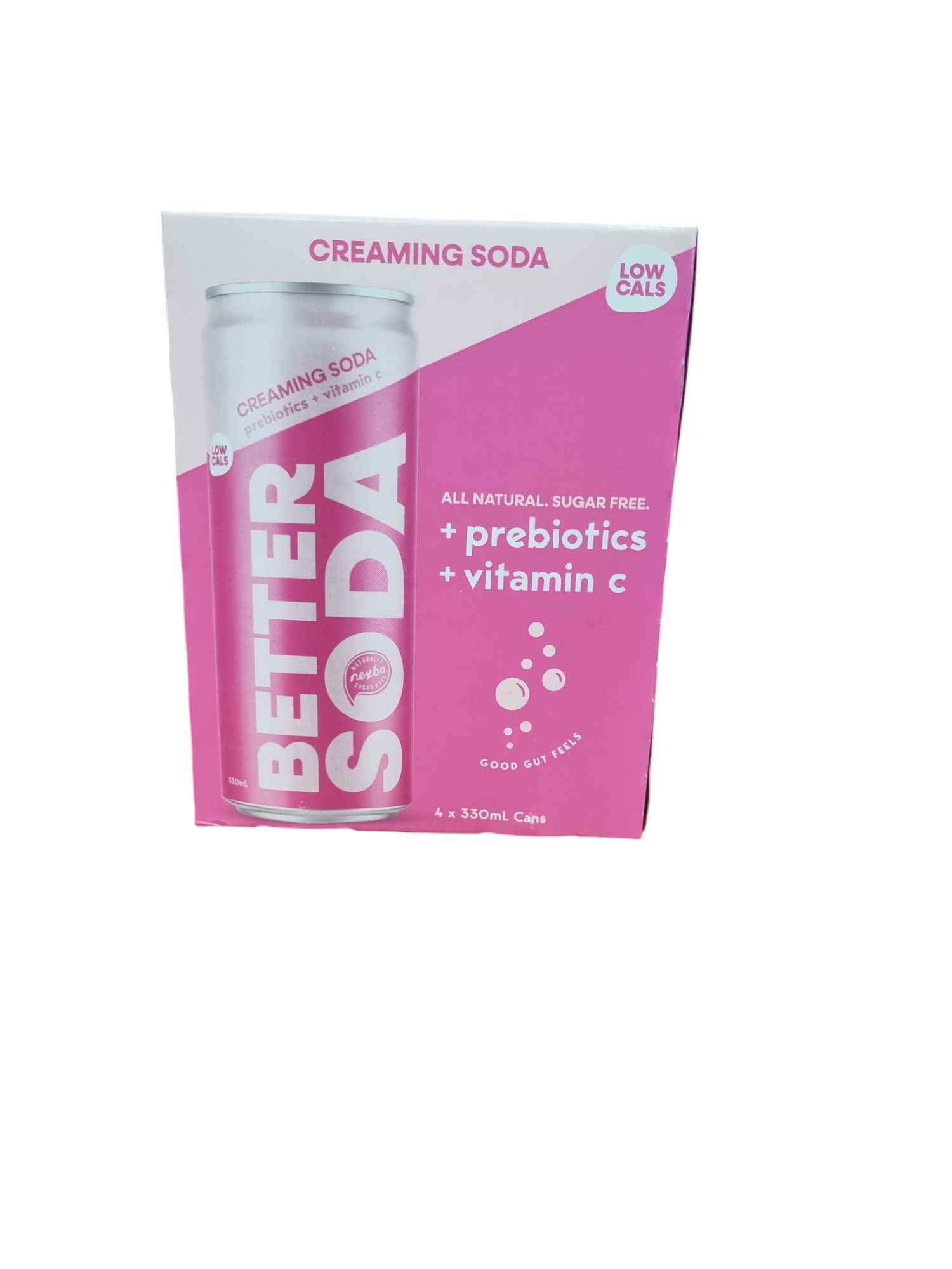 Nexba Better Soda Creaming Soda Cans 330ml x 4 Pack