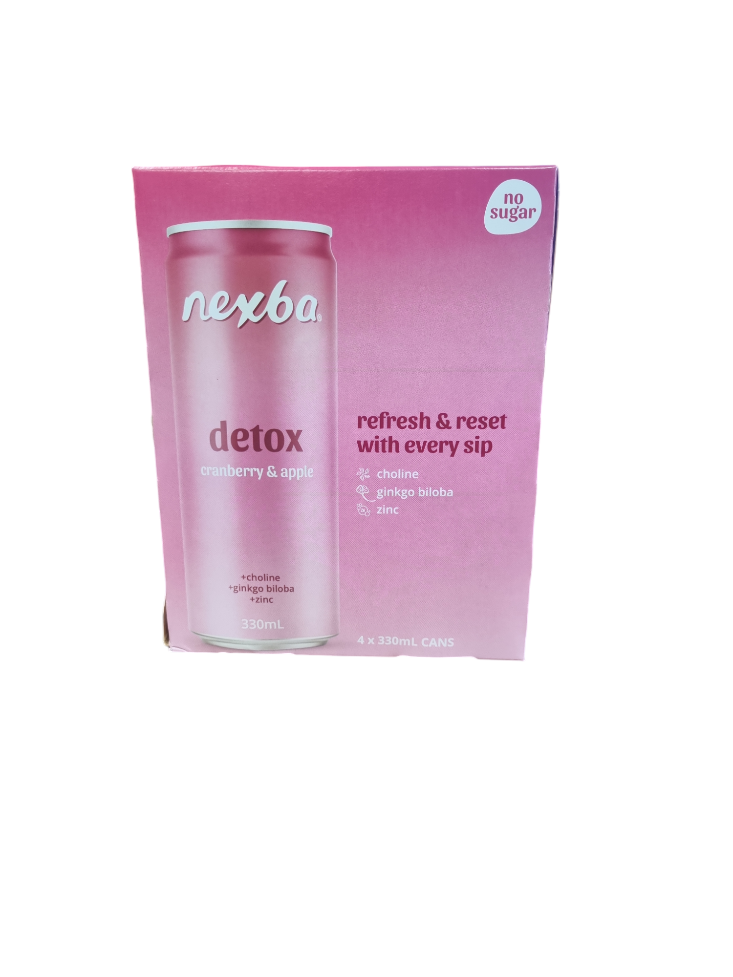 Nexba Nootropic Detox Cans 330ml x 4 Pack