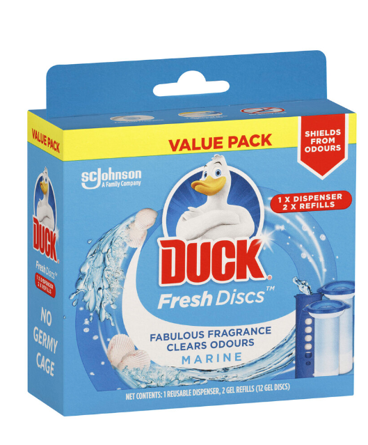 Duck Toilet Duck Fresh Discs Marine Dispenser & 2 Refills Value Pack