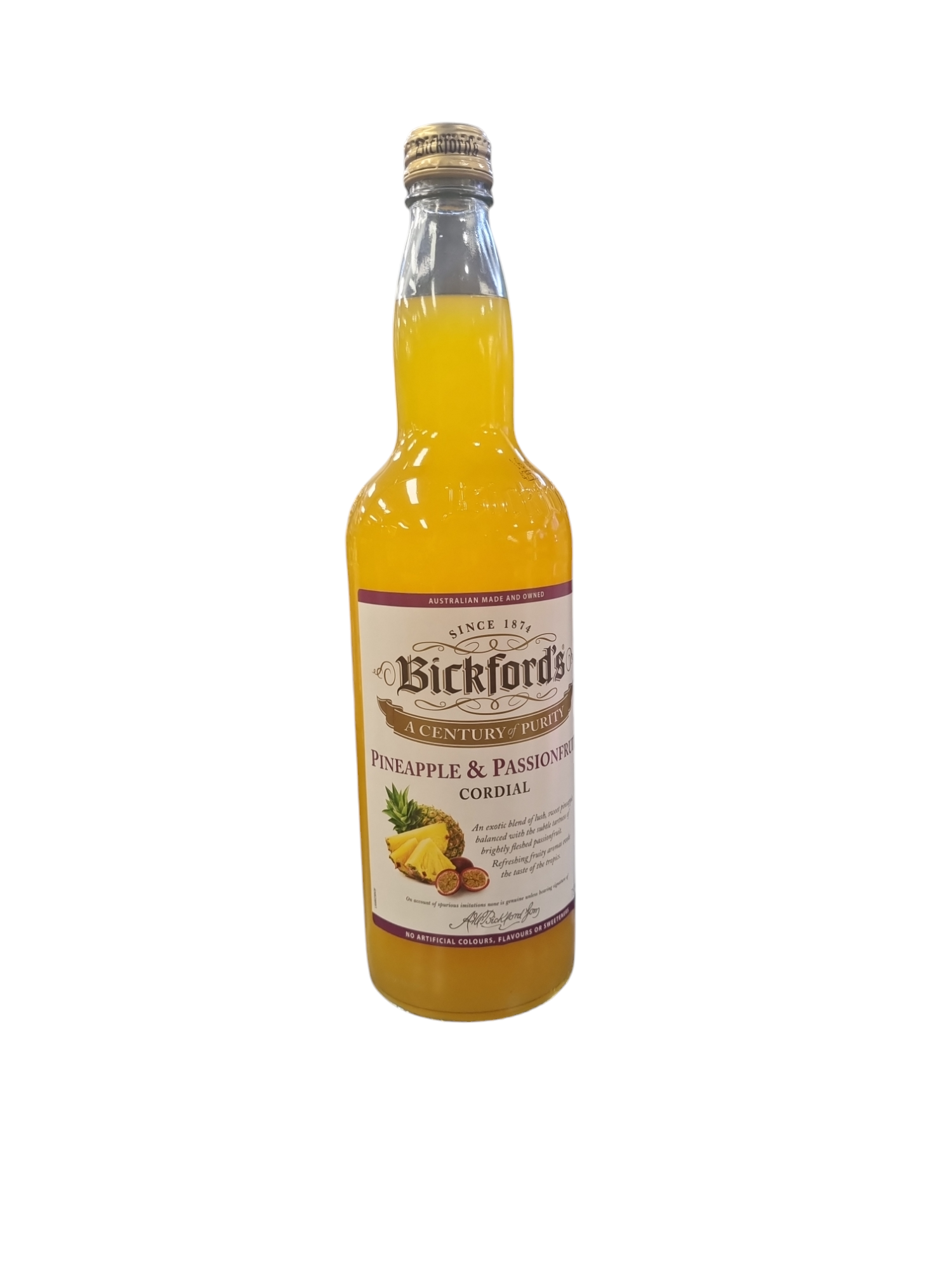 Bickfords Pineapple & Passionfruit Cordial 750ml