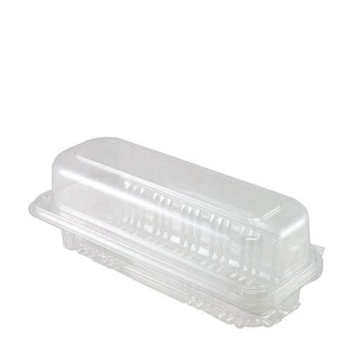 Rectangle Clear Container with Hinged Lid 244l x 100w x 80h 125pk”