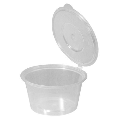 Round Clear Container with Hinged Lid 100ml 100pk